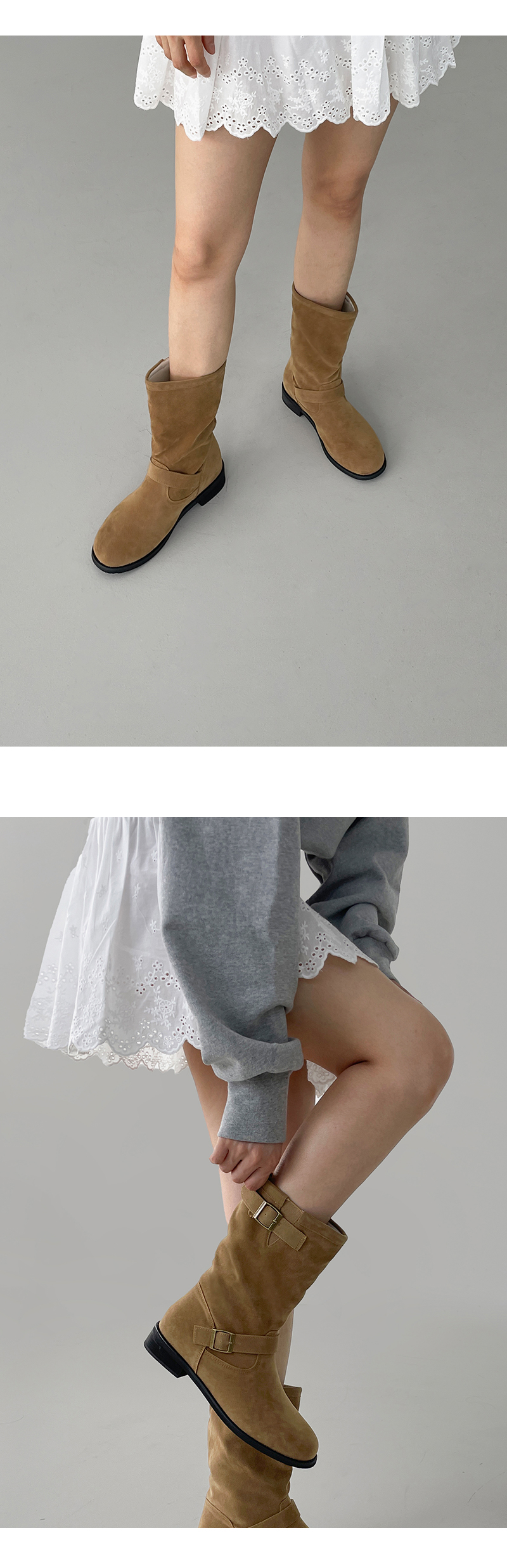 주문폭주👍[MADE] 위시 미들부츠(3TYPE) 레더&스웨이드 하프부츠 버클부츠 상세 이미지 6